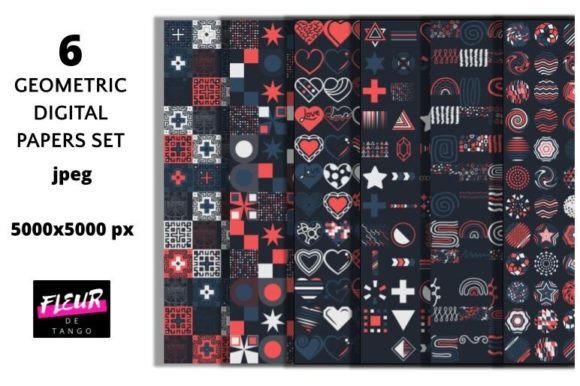 6 Christmas Colors Geometric Patterns 4
