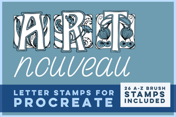 Art Nouveau Letter Stamp Brushes