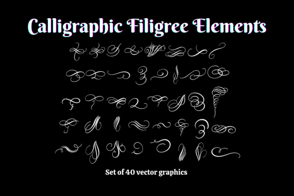 Calligraphy Filigree Flourish Vector Set: Elevate Your Digital Art with Elegance