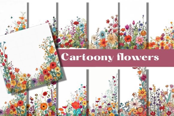 Cartoon Flower Borders Illustrations