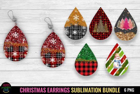 Christmas Earrings Sublimation Bundle: A Festive Addition to Your Craft Business