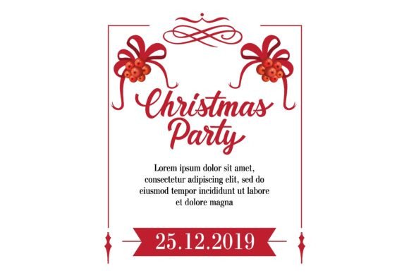 Christmas Party Lettering: Date in Borde