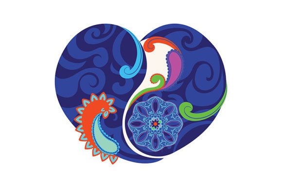 Colorful Paisley Heart Design: A Fusion of Retro Elegance and Modern Creativity