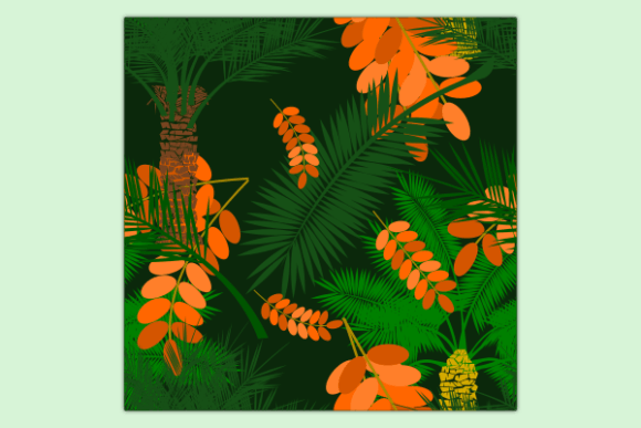 Date Fruits Trees Dark Seamless Pattern: A Versatile Design for Creative Projects