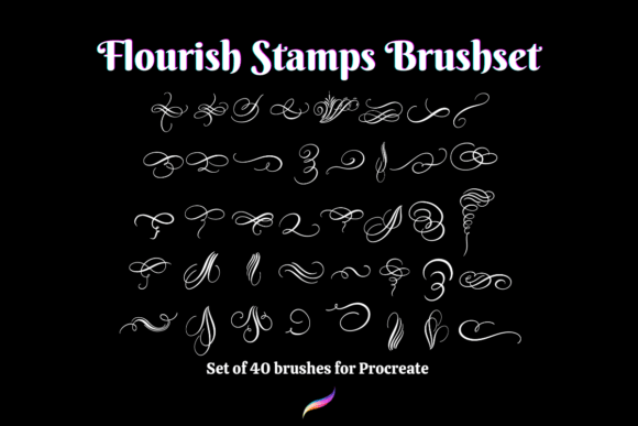 Enhancing Digital Artistry with Procreate Calligraphy Flourish Stamp Set
