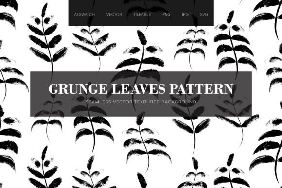 Exploring the Grunge Leaves Seamless Pattern and Vector Black Brush Grunge Spotty Leaves