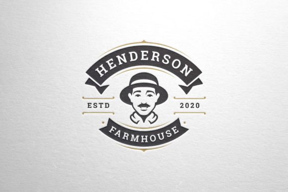 Farmhouse Monochrome Vintage Logo Design