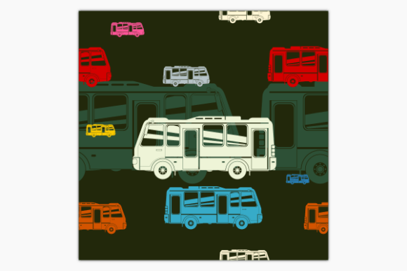 Flat Bus Vector Dark Seamless Pattern: A Versatile Design Tool for Modern Creators