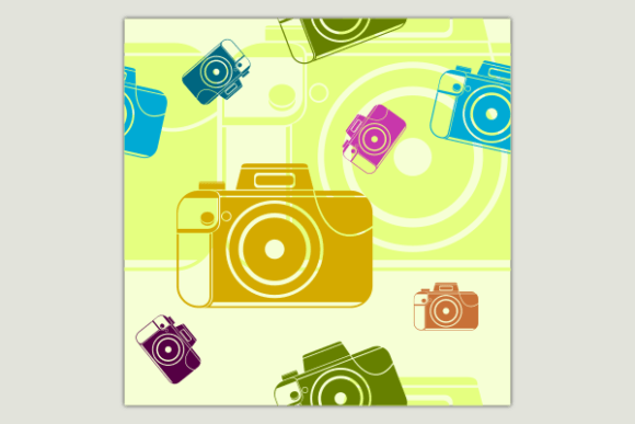 Flat Camera Soft Bright Seamless Pattern