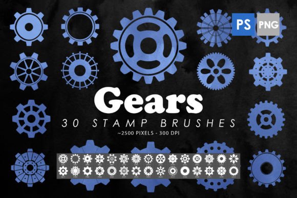 Gears Photoshop Stamp Brushes: A Creative Tool for Designers and Artists