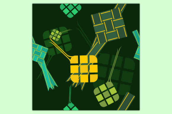 Indonesian Ketupat Dark Seamless Pattern