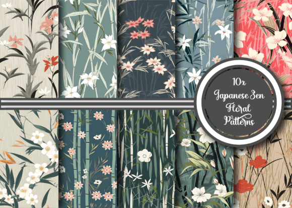 Japanese Zen Floral Patterns Collection: A Journey into Tranquility and Elegance