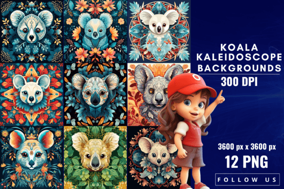 Koala Kaleidoscope Backgrounds: A Whimsical Fusion of Cuteness and Creativity