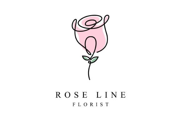 Outline Rose Flower Logo Design: A Versatile and Customizable Floral Element