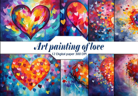 Painting of Love and Heart Shape: A Creative Expression for Modern Design