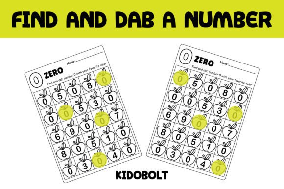 PreK Dab a Dot Number Worksheet - 0