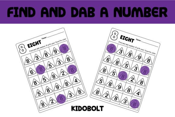 PreK Dab a Dot Number Worksheet - 8