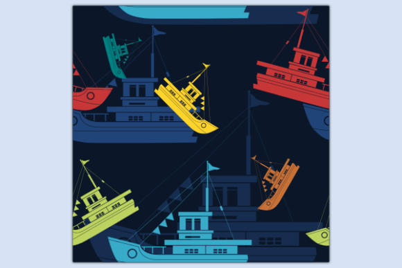 Side View Ship Dark Seamless Pattern: A Versatile Design for Creative Projects