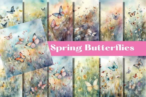 Spring Butterflies Floral Backgrounds: A Creative Resource for Modern Designers
