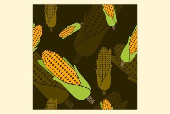 Thanksgiving Corns Dark Seamless Pattern