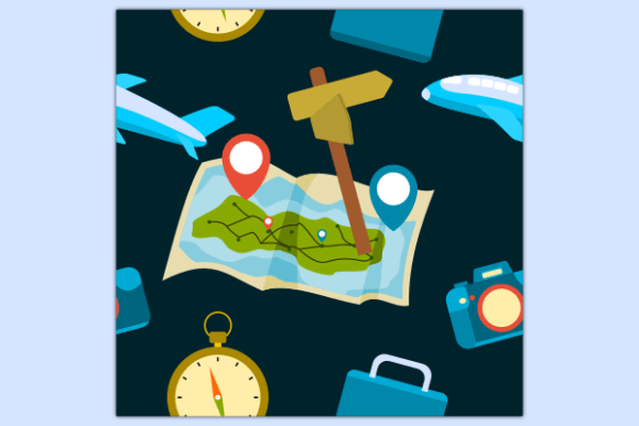Travel Equipment Dark Seamless Pattern: A Versatile Design for Creative Projects