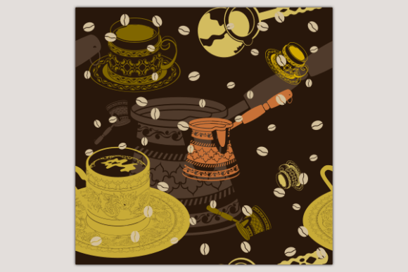 Turkish Coffee Dark Seamless Pattern for Creative and Commercial Use