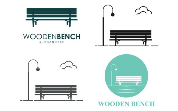 Vector Wooden Bench Logo Template