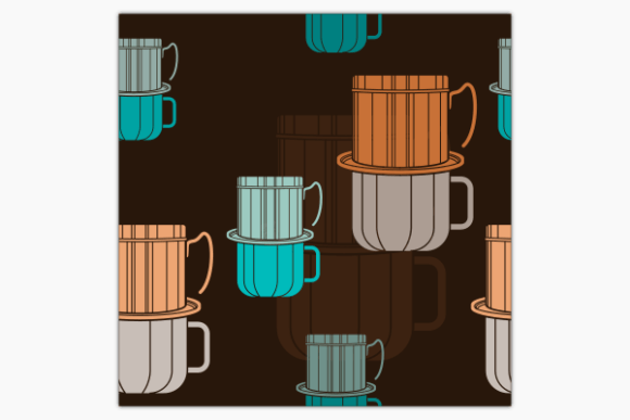 Vietnamese Drip Coffee Dark Pattern và Ảnh Minh Họa SVG Đa Năng