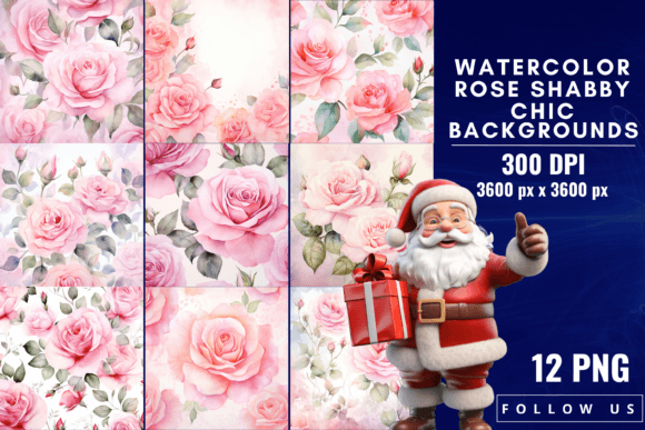 Watercolor Rose Shabby Chic Backgrounds: A Timeless Addition to Your Creative Projects