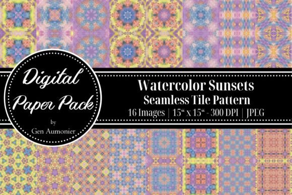 Watercolor Sunset Seamless Tile Patterns for Creative Expression