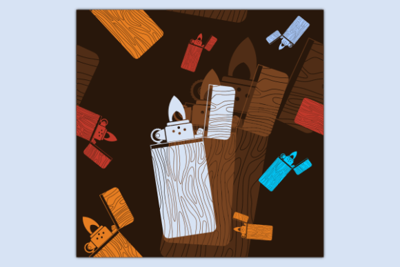 Wooden Lighter Dark Seamless Pattern
