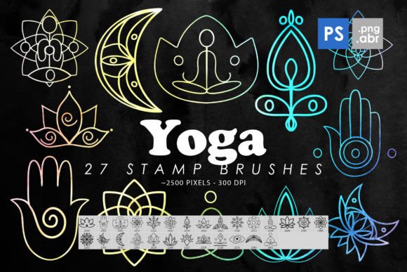 Yoga Spiritual Photoshop Stamp Brushes
